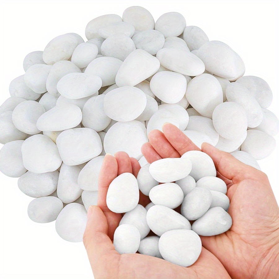Aquarium Fish Saltwater - 200/400g 흰색 고광택 천연 자갈 2-3cm