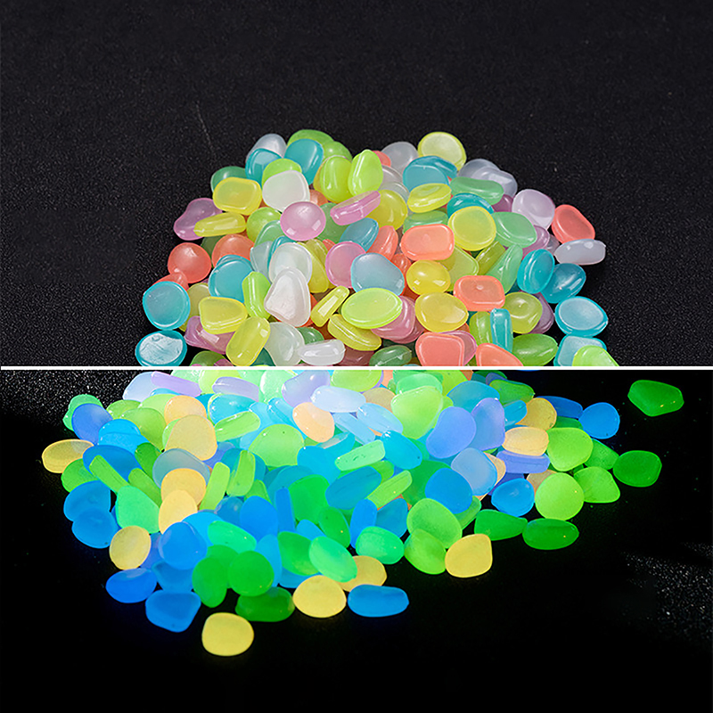 C 100pcs 정원 장식 빛나는 돌 어둠 속에서 빛나 - Aquarium Fish Accessories 리뷰 및 가격