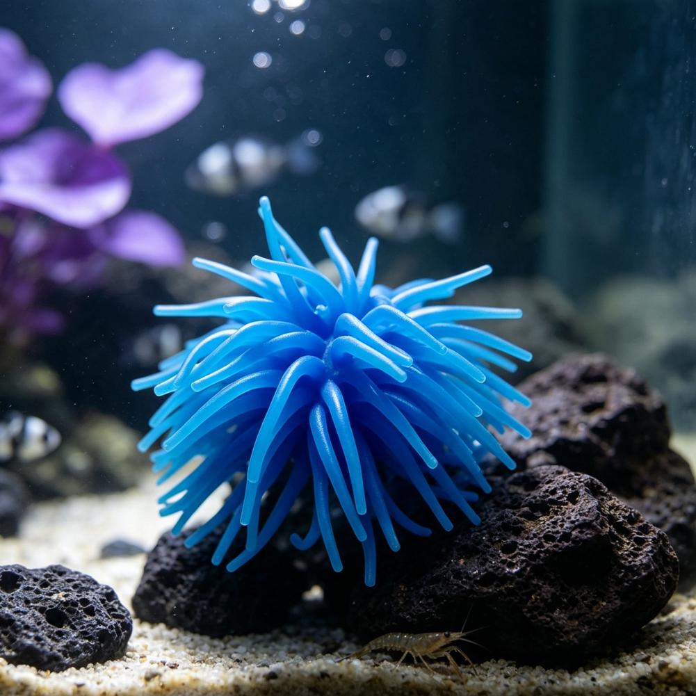 실감 나는 파란색 실리콘 해파리 장식, 어항 장식용으로 - Aquarium Fish Accessories 리뷰 및 가격