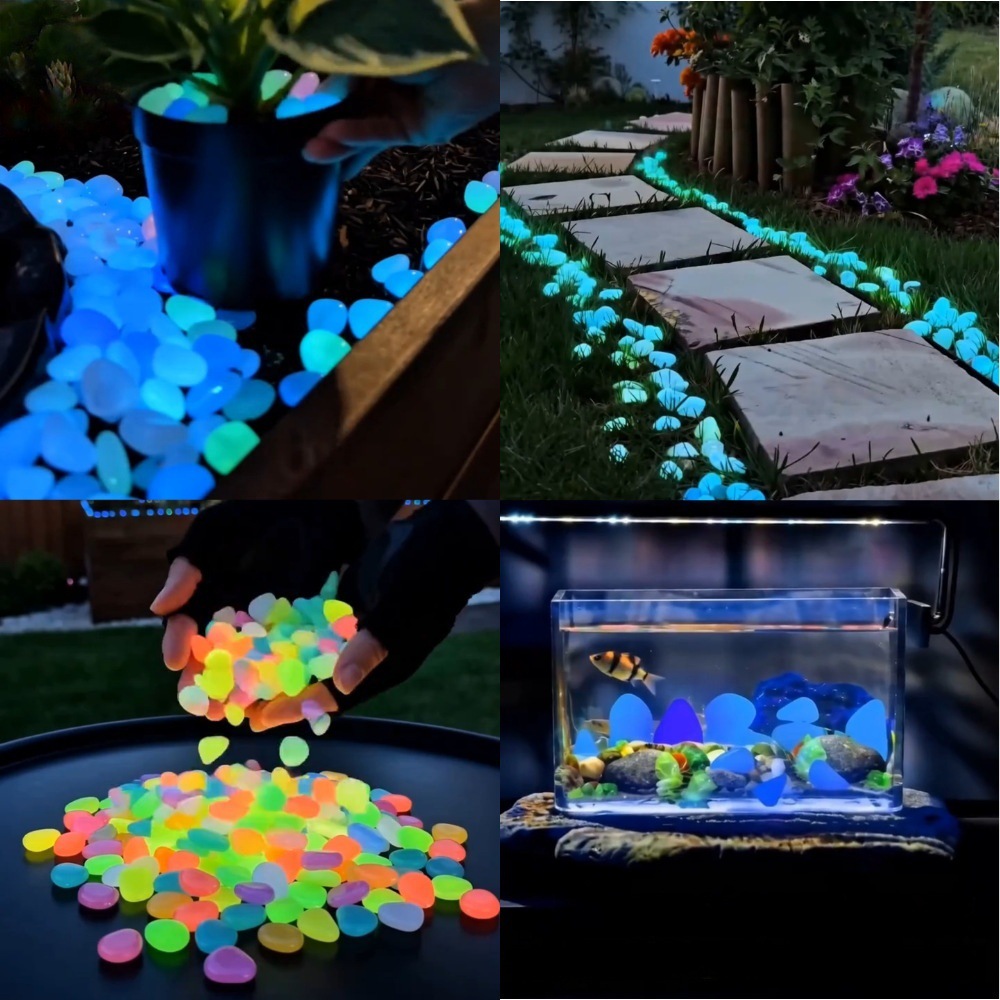 다채로운 야광 조약돌 정원석, 야외 정원 통로, 어항, - Aquarium Led Light 리뷰 및 가격