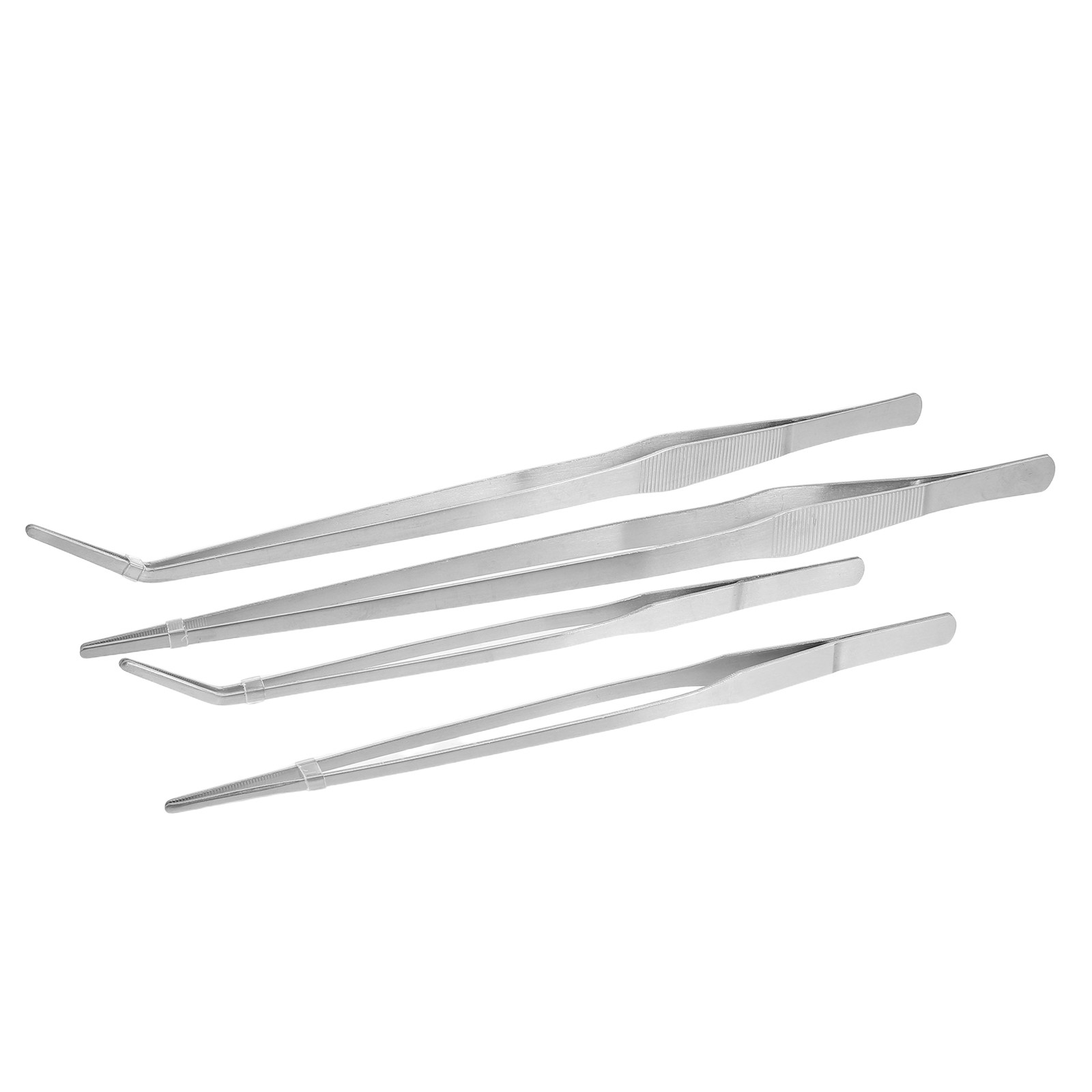 4개 세트 수족관용 핀셋, 스테인리스 스틸, 은색, 긴 - Aquarium Fish Accessories 리뷰 및 가격
